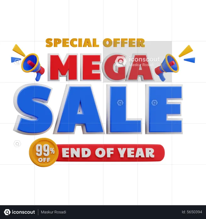 99 Percent Mega sale  3D Illustration
