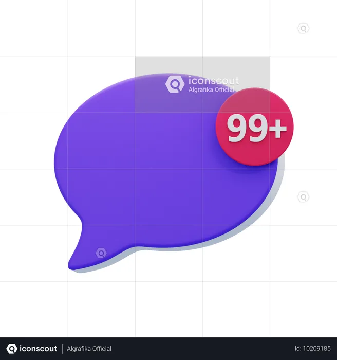 99 plus bulle de discussion  3D Icon