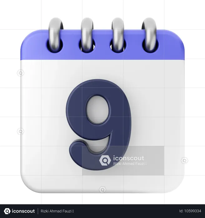 9º calendário  3D Icon