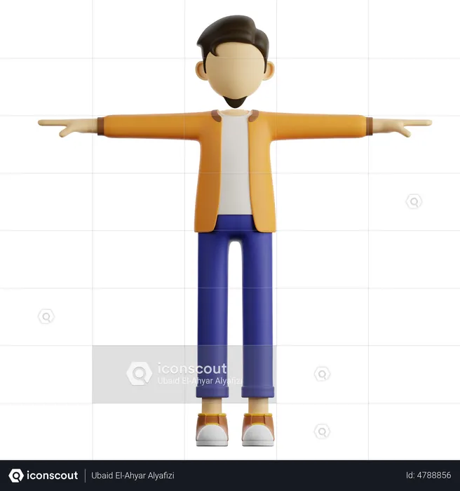 A Man is Standing  3D Illustration