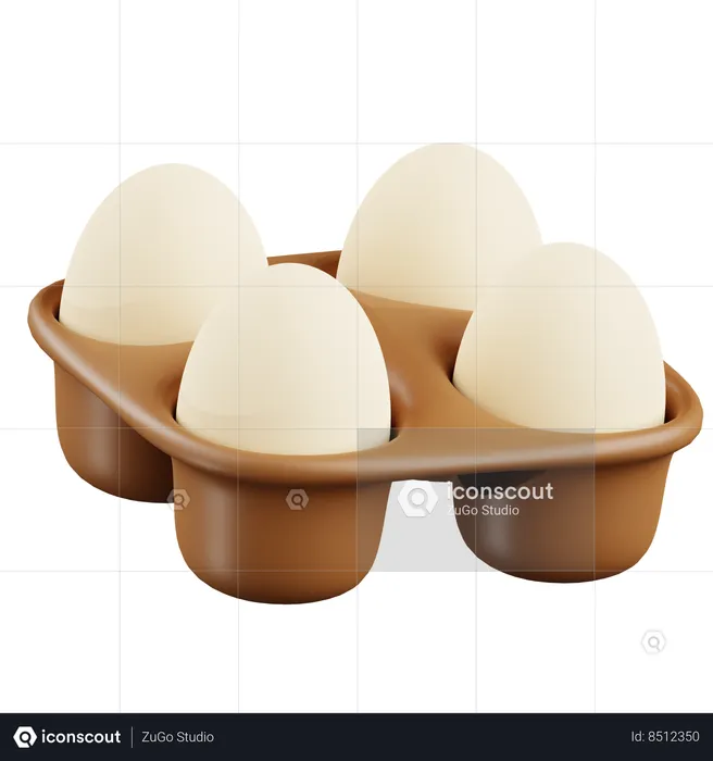 A Pack of Chicken Eggs  3D Icon