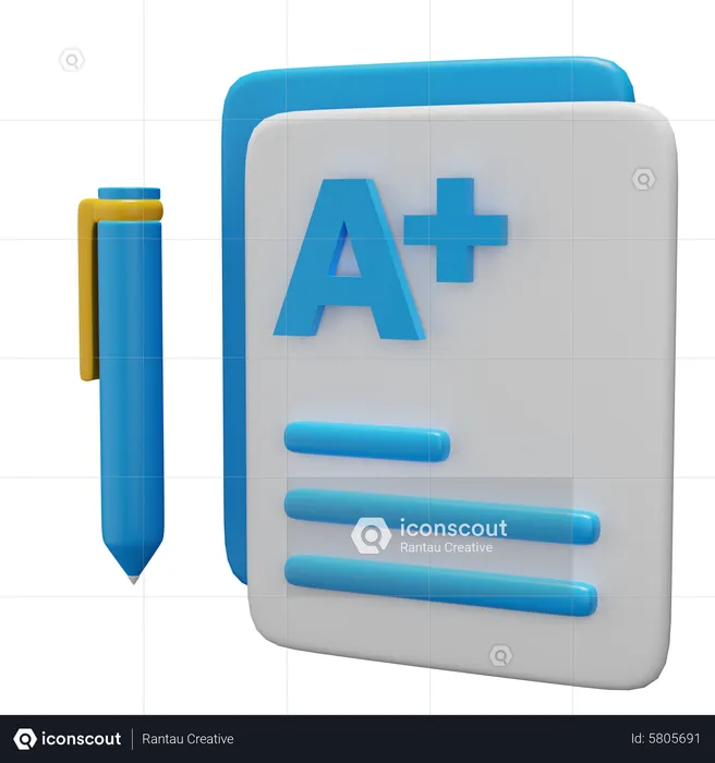 A Plus Grade  3D Icon