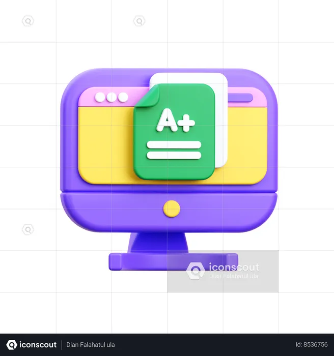 A Plus Result  3D Icon