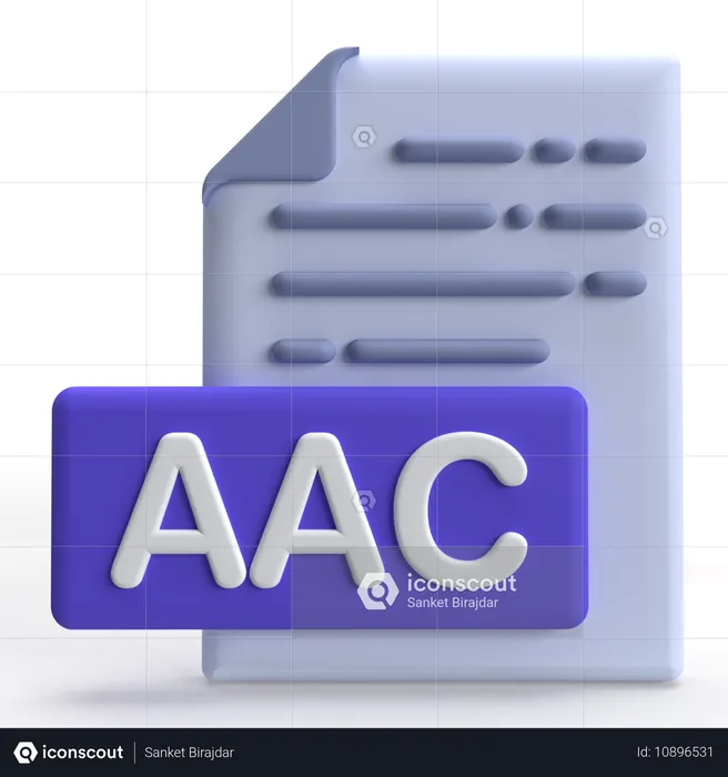 Aac 파일  3D Icon