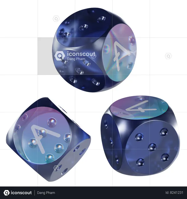 Aave Glass Dice Crypto  3D Icon