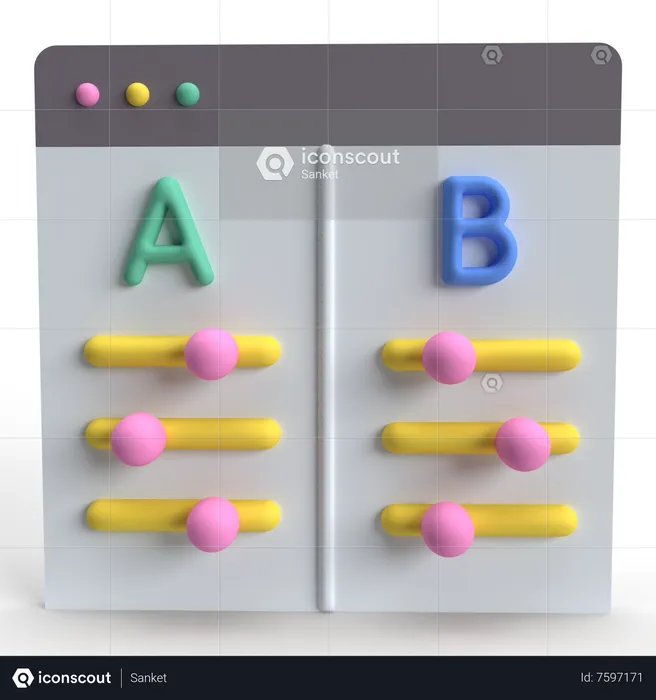 AB Testing  3D Icon