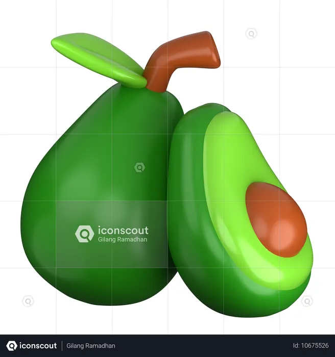 Abacate  3D Icon