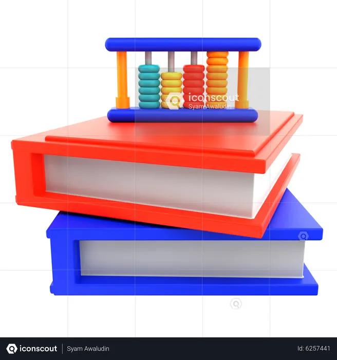 Ábaco y libros  3D Icon