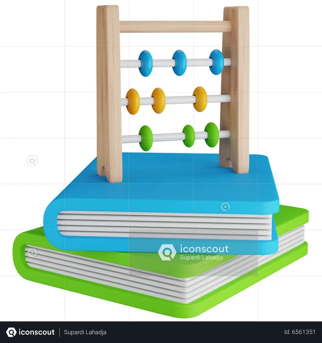 Abacus And Books  3D Icon