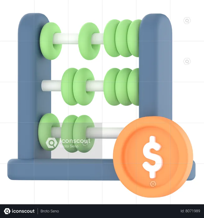 Abacus calculation  3D Icon