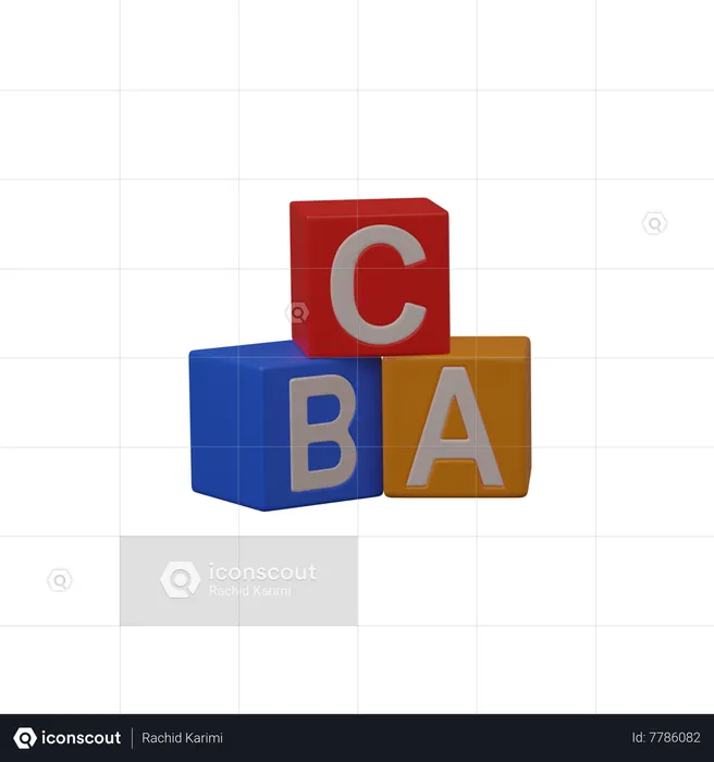 Abc Block  3D Icon