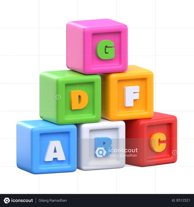 Abc Block  3D Icon