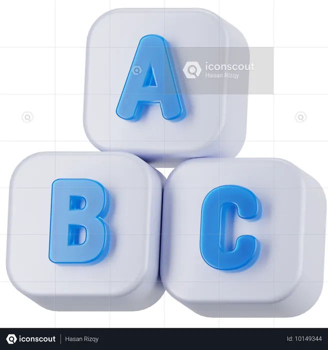 ABC Block  3D Icon