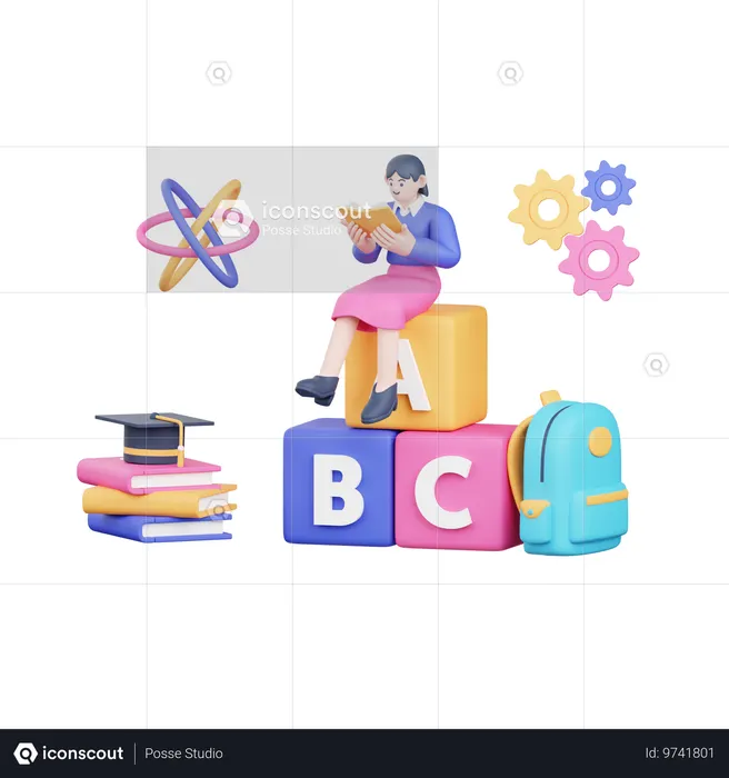 Abc blocks  3D Illustration