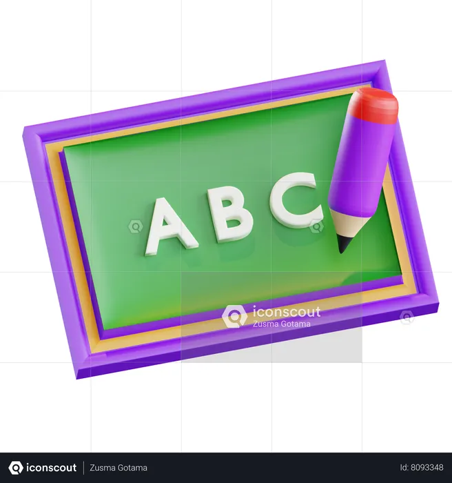 ABC Green Board  3D Icon