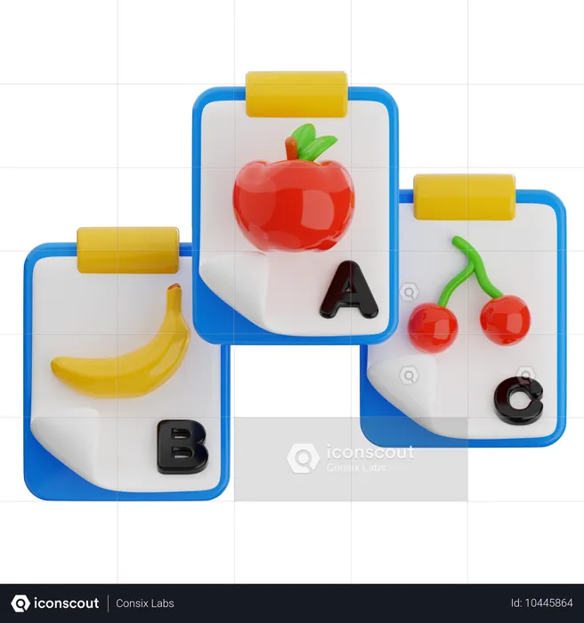 Notes autocollantes abc  3D Icon