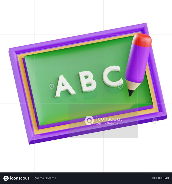 Tableau vert ABC  3D Icon