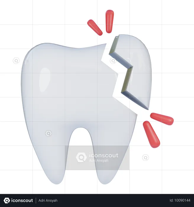 Gebrochener Zahn  3D Icon