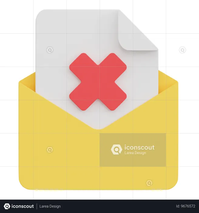 Abgelehnte E-Mail  3D Icon