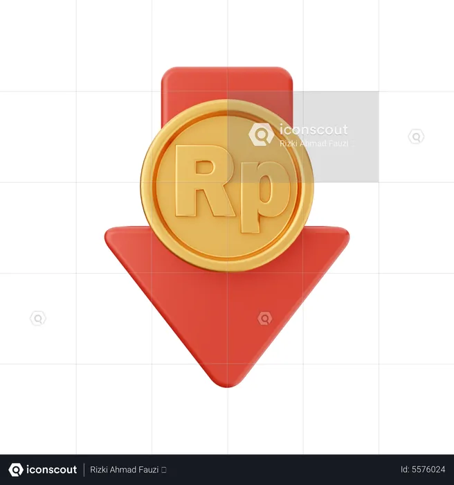 Rupiah verringern  3D Icon