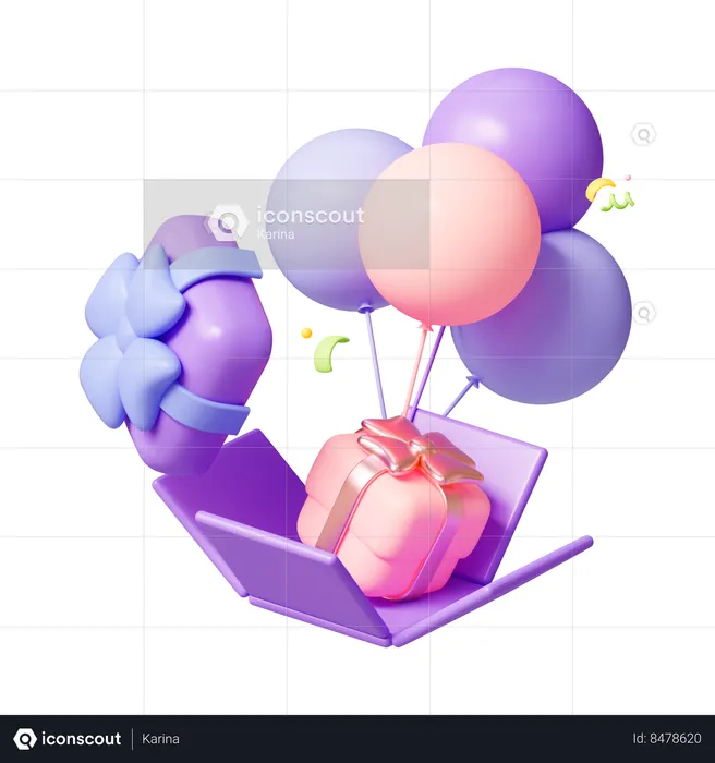 Abriendo caja de regalo  3D Icon