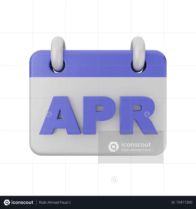 Calendário de abril  3D Icon