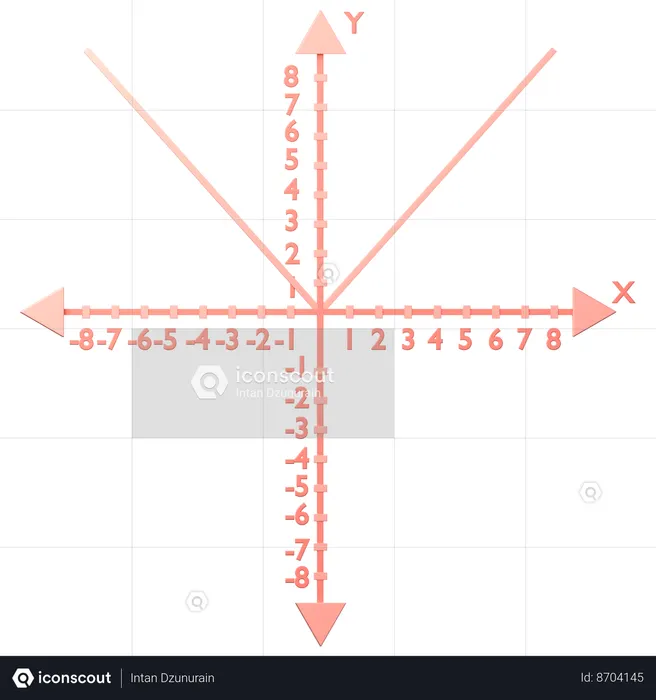 Absolute Value f(x) = _ x _  3D Icon