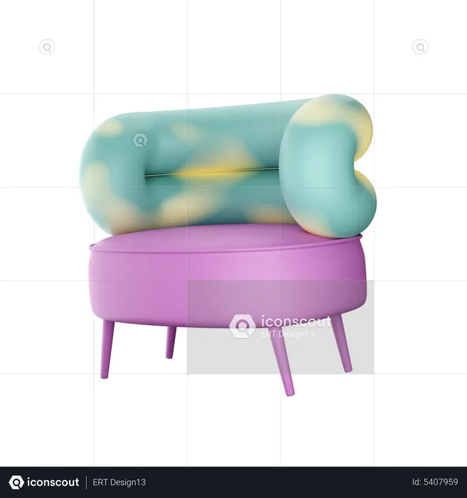 Abstraktes Sofa  3D Icon