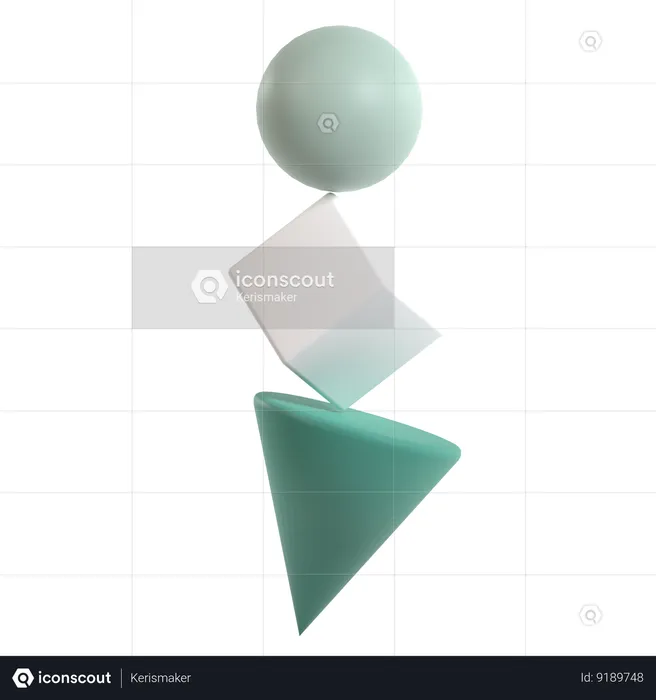 Abstract Balancing Geometric  3D Icon