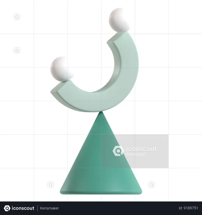 Abstract Balancing Geometric  3D Icon