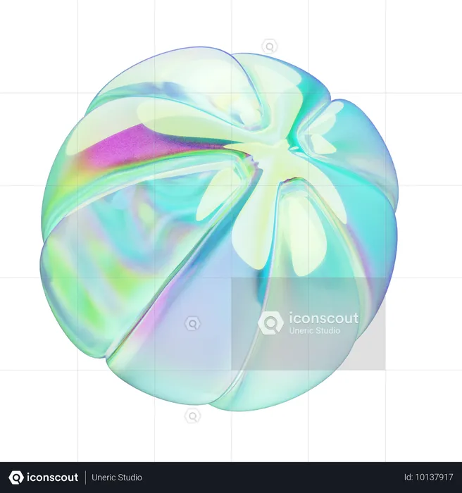 Abstract Ball Chrome  3D Icon