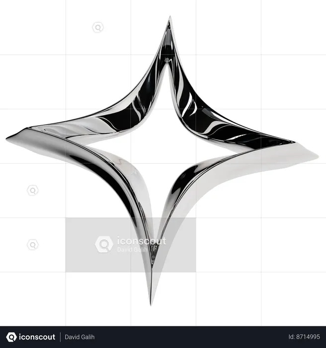 Abstract Chrome Artistry  3D Icon