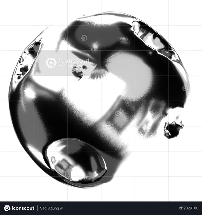 Abstract Chrome Shape  3D Icon