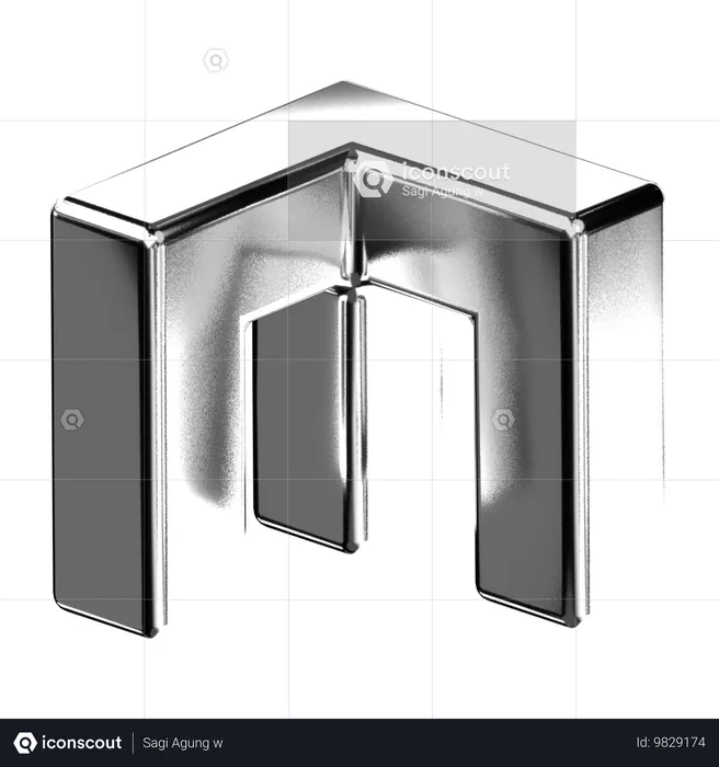 Abstract Chrome Shape  3D Icon