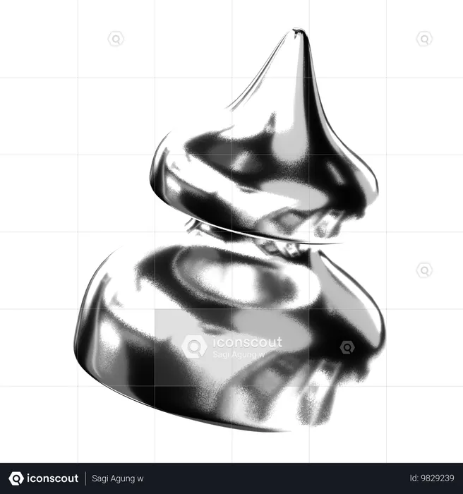 Abstract Chrome Shape  3D Icon