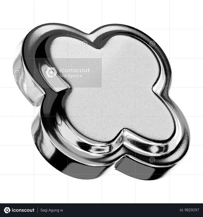 Abstract Chrome Shape  3D Icon