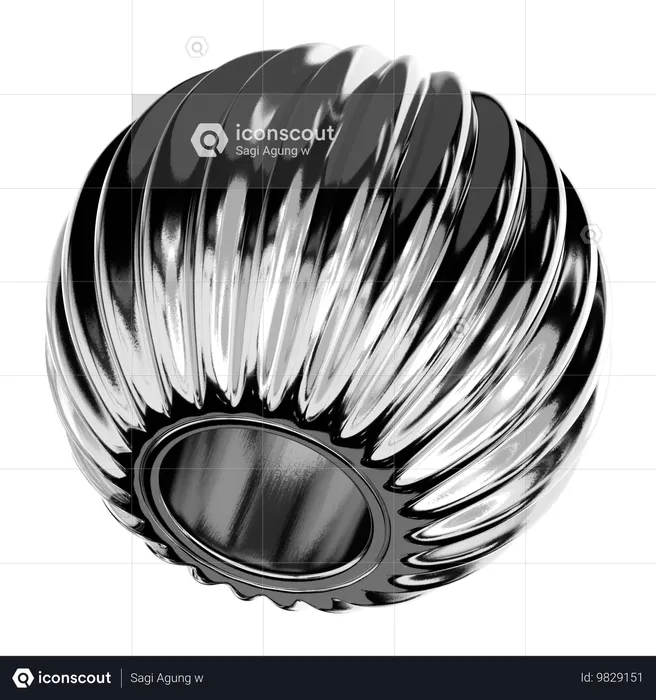 Abstract Chrome Shape  3D Icon