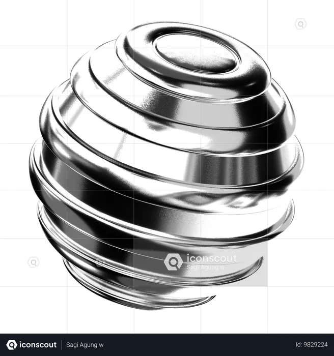 Abstract Chrome Shape  3D Icon