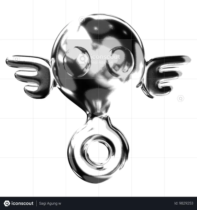 Abstract Chrome Shape  3D Icon