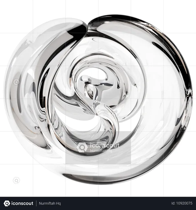 Abstract Clear Glass Sculpture  3D Icon