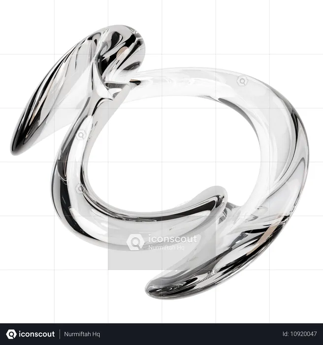 Abstract Clear Glass Sculpture  3D Icon