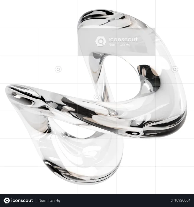 Abstract Clear Glass Sculpture  3D Icon