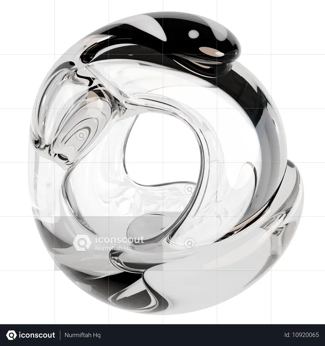 Abstract Clear Glass Sculpture  3D Icon