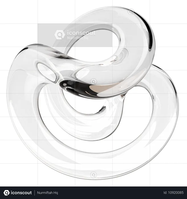 Abstract Clear Glass Sculpture  3D Icon