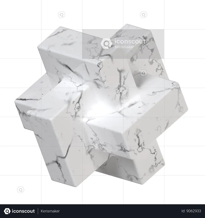 Abstract Cube Marble  3D Icon
