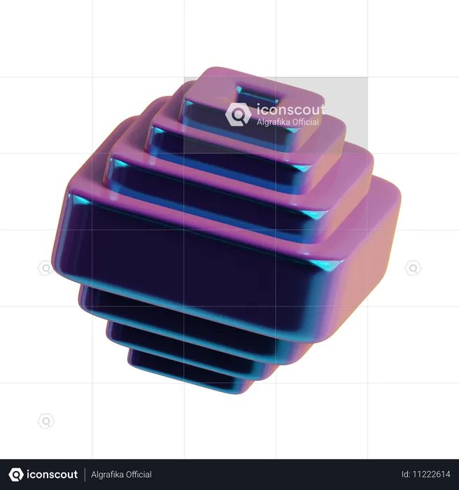 Abstract Cube Pyramid  3D Icon