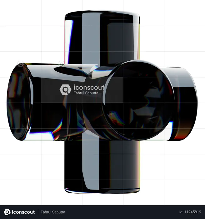 Abstract Cylinder Shape  3D Icon