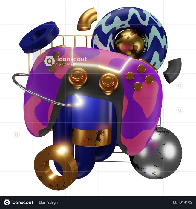 Abstract Gaming Console 3D Illustration download in PNG, OBJ or Blend format