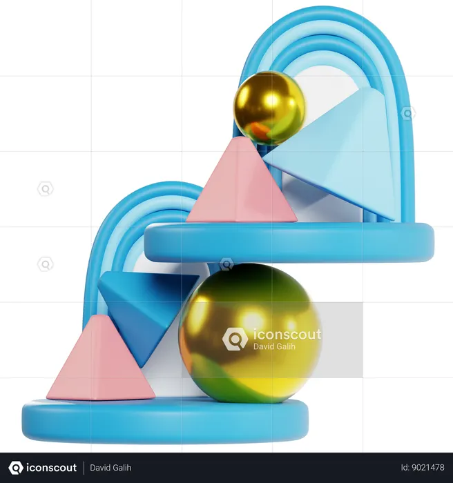 Abstract Geometric Shapes  3D Icon