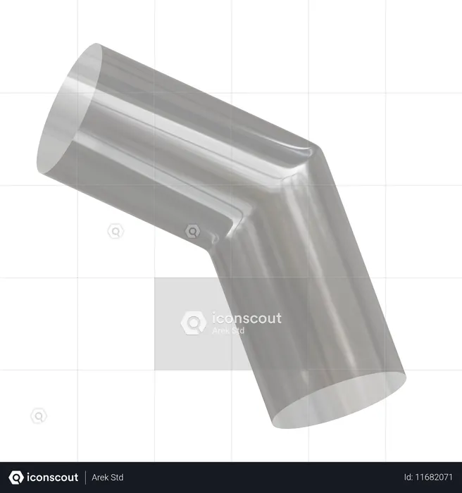 Abstract Glass Elbow Pipe  3D Icon